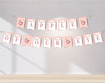 Apfel unseres Auges Babyparty Girlande, Apple Baby Sprinkle Banner, Apfel Baby Shower Party Decor, Apple Baby Shower Backdrop AOE2