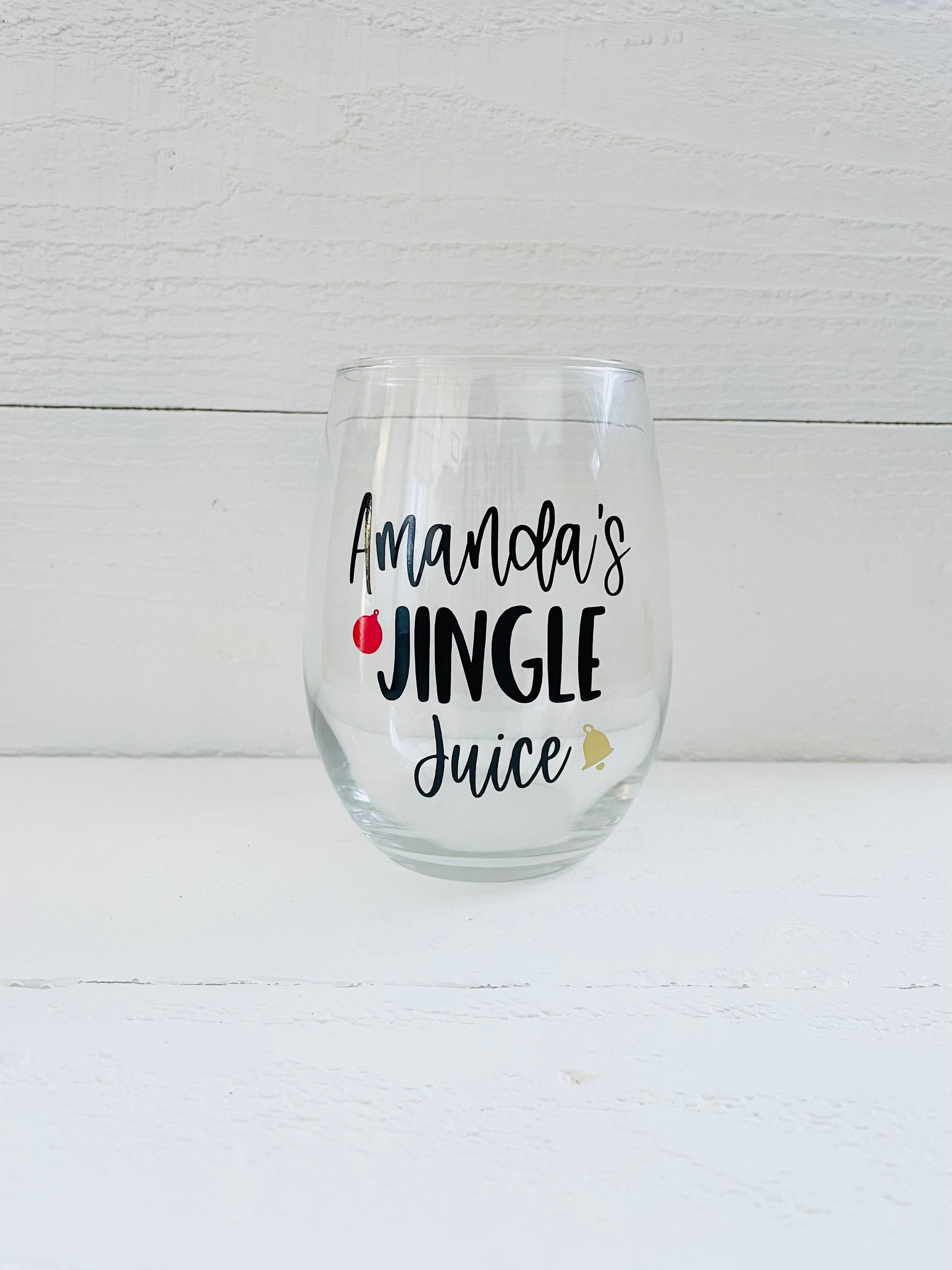 Personalized Jingle Juice Glass Holiday Glass Christmas Etsy