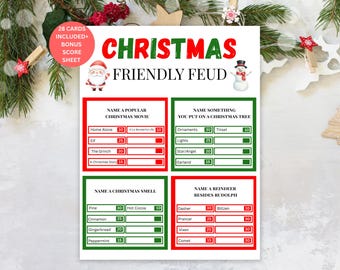Juego de Navidad Family Feud, divertido juego navideño para adultos y niños, juego de oficina navideño Family Feud, juego de guerra amistoso navideño CG01