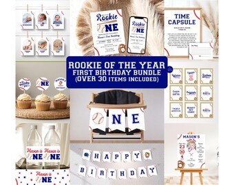 Pacote de Aniversário com Tema de Beisebol para Menino, Convite de Aniversário com Tema de Beisebol, Aniversário de Beisebol para o Melhor Novato do Ano, Decoração de Aniversário com Tema de Beisebol para Home Runs, Aniversário com Tema Esportivo