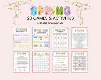 Spring Games Bundle, Spring Activities for Kids Adults Seniors, Spring Office Party Games, Spring Friendly Feud Spring Icebreaker Activities