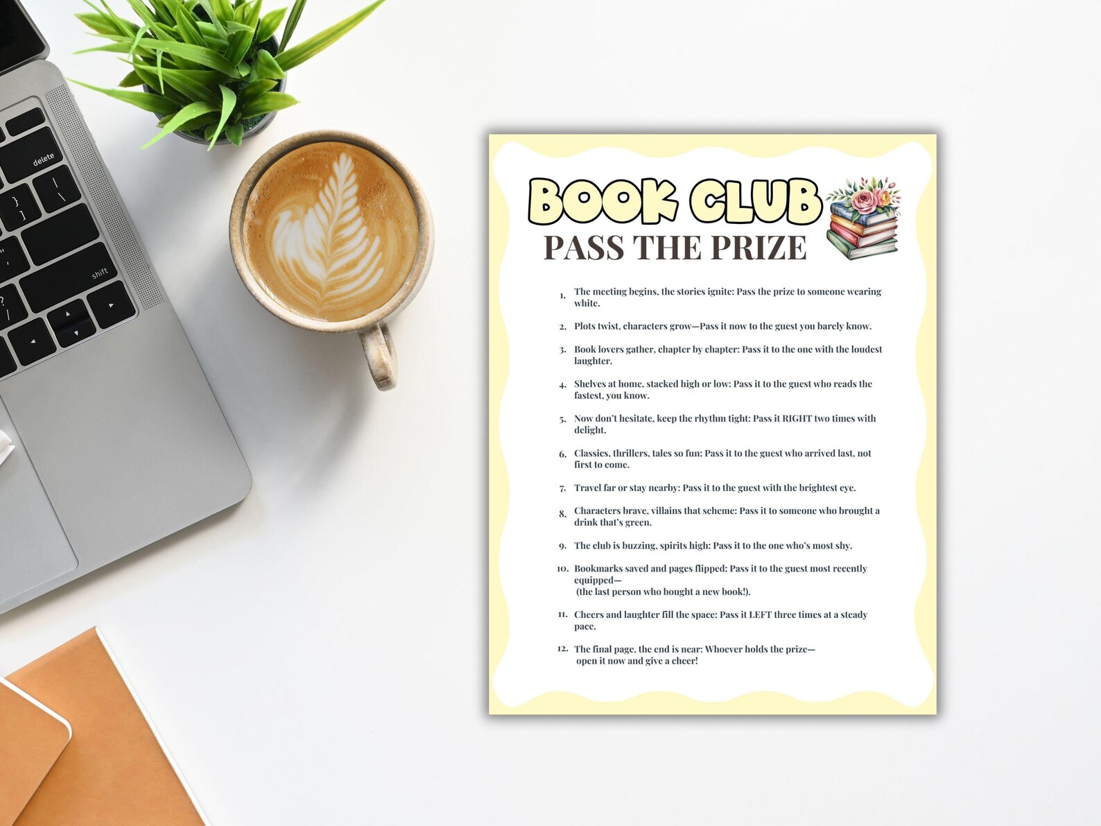 Book Club Pass the Prize, Printable Book Club Games, Book Club ...