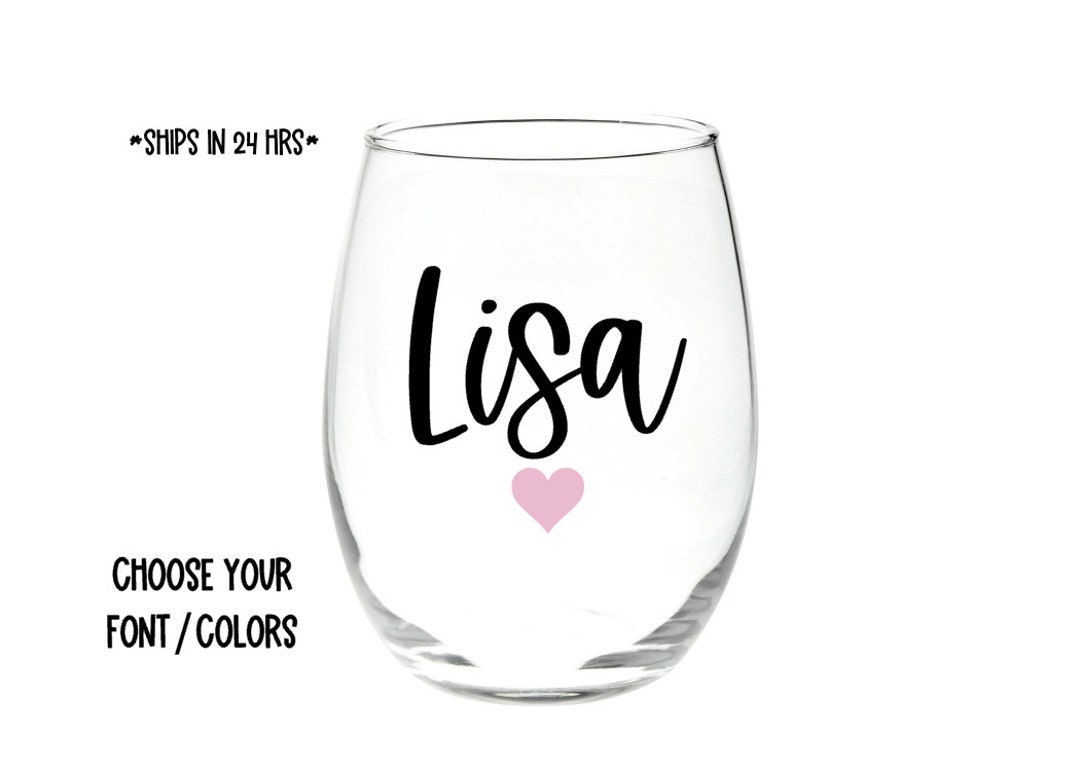 Name Wine Glass / Bridesmaid / Wedding / Bridal Party Gift / Girls