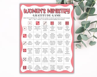 女性のためのミニストリーゲーム、聖書の感謝ダイスゲーム、女性ミニストリーのための聖書ゲーム、クリスチャン女性向けアイスブレーカー、女性向けリトリートゲーム