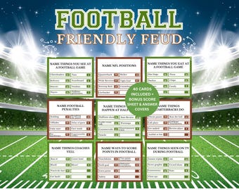 Football Friendly Feud Game, Football Party Games, Football Trivia, Big Game Trivia, Football Family Feud Game, Sports Theme Birthday
