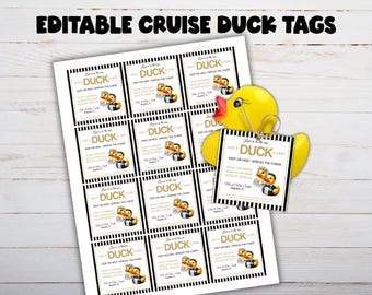 Bearbeitbares Hochzeits-Kreuzfahrt-Enten-Tag, kreuzende Entenkarten, Sie haben eine Ente für Kreuzfahrt-Enten-Versteckspiel, Kreuzfahrt-Label, Flitterwochen-Kreuzfahrt-Enten-Tag gefunden