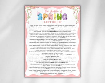 Spring Left Right Game, Pass the Prize, Spring Activity for Kids Adults, Spring Pass the Gift Exchange, Spring Work Office Activity