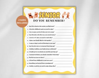 Game for Senior Citizens, Senior Do you Remember, Elderly Icebreaker Games, Seniors Brain Teasers, Senior Party Games, Seniors Memory Game