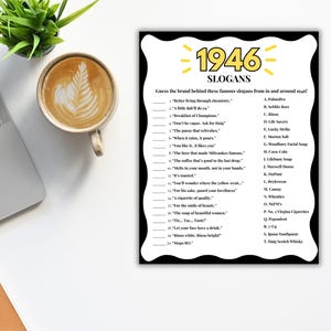 80th Birthday Slogans Game, TV and Radio Trivia Game, 1946 Trivia Match up Quiz, 80th Birthday Game, 1946 Birthday Games, Born in 1946 image 6
