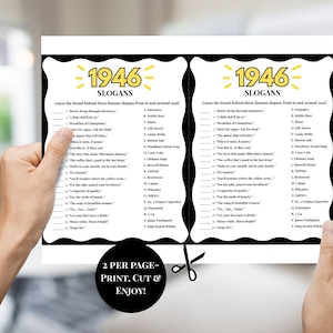 80th Birthday Slogans Game, TV and Radio Trivia Game, 1946 Trivia Match up Quiz, 80th Birthday Game, 1946 Birthday Games, Born in 1946 image 5