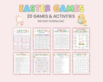 Easter Games Bundle, Easter Games for Kids Teens Adults Seniors, Easter Activities, Easter Office Games, Easter Party Games