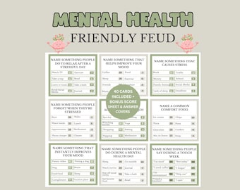 Mental Health Friendly Feud Game, Wellness Game for Group, Therapy Group Activity, Classroom Mental Health Game, Counseling Icebreaker