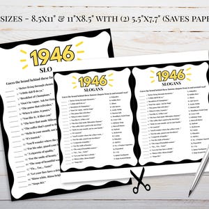 80th Birthday Slogans Game, TV and Radio Trivia Game, 1946 Trivia Match up Quiz, 80th Birthday Game, 1946 Birthday Games, Born in 1946 image 2