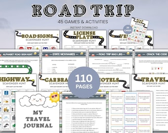 Mega Kids Road Trip Games Bundle, Travel Activities, Kids Travel Games, Kids Car Activities, Family Road Trip Games, Car Ride Games