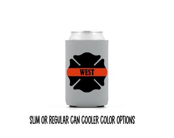 Thin Red Line Maltese cross can cooler - Firefighter - Firefighter can cooler - Fire EMT - maltese cross - Firefighter Paramedic - custom