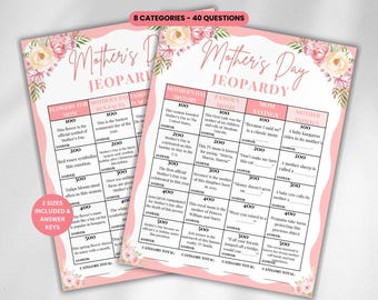 Muttertagsgefahr, Muttertags-Trivia-Spiel, Muttertagsaktivität für Kinder Erwachsene, Muttertags-Brunch-Spiel, Muttertags-Tee-Party-Spiele