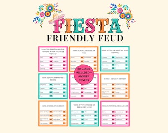 Fiesta Freundschaftsspiel, Cinco De Mayo Spiel für Kinder Erwachsene, Mexikanische Fiesta Party Spiel, Taco Party, 5 De Mayo Familienfehde Trivia Spiel