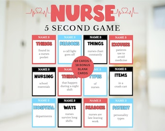 Nurse 5 Second Game, Nurse Appreciation Party, Nurses Week Games, Nurse Think Fast Think Quick, Nurses Week Activity, Retirement Nurse Game
