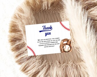 Baseball Birthday Thank You Card. Baseball 1st Year Rookie Stats Card ...