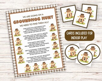 Groundhog Day Scavenger Hunt, Printable Groundhog Day Game, Kids Games, Classroom Party Game, Preschool Activity, Indoor Treasure Hunt
