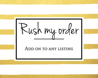 Rush my order, rush fee, custom, decals, wine glasses, can coolers, pilsner glasses, add on fee