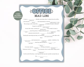Office Mad Libs Game, Team Building Game for Staff, Workplace Icebreaker Game, Office Party Game, Team Building Activities