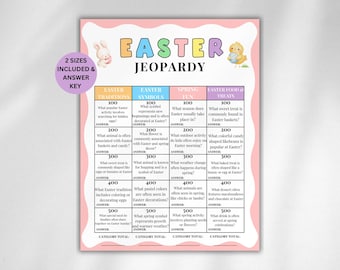 Easter Jeopardy Game, Easter Trivia Game for Kids Adults, Easter Jeopardy Party Game, Easter Activities for Seniors, Easter Dinner Games