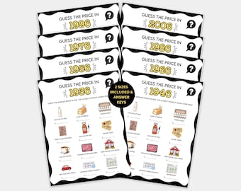 Senior Trivia Games Bundle, Games for Seniors Citizens, Games for Seniors Group, Guess The Price Game, Born in Trivia Games