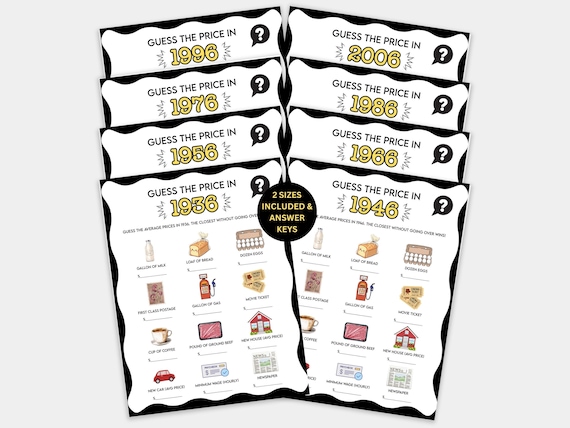 Senior Trivia Games Bundle, Games for Seniors Citizens, Games for Seniors Group, Guess The Price Game, Born in Trivia Games