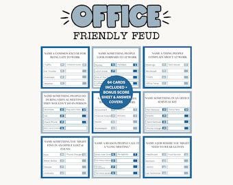 Office Friendly Feud, Team Building Activity for Staff, Office Family Feud, Office Party Game, Workplace Games, Team Building Group Game