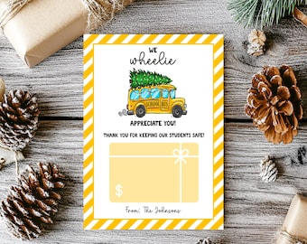 Busfahrer Wertschätzung Geschenkkartenhalter, Wir Wheelie schätzen Sie, Weihnachtsschulbusfahrer Wertschätzung Geschenk CY01