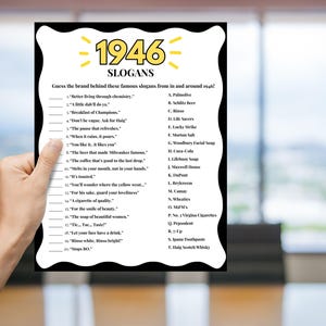 80th Birthday Slogans Game, TV and Radio Trivia Game, 1946 Trivia Match up Quiz, 80th Birthday Game, 1946 Birthday Games, Born in 1946 image 3