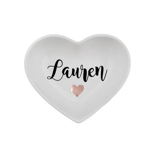 Personalized heart shaped ring dish / wedding ring dish / bridesmaid gift / wedding gift / valentines / galentines