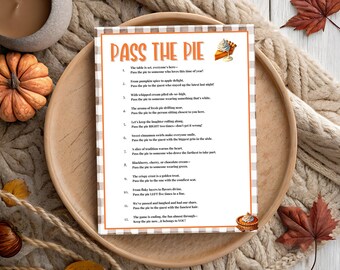 Pie Party Pass the Pie Game, Fun Fall Pass the Prize Game, Adult Autumn ...