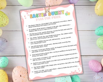 Easter Bunny Pass the Prize, Easter Activity for Kids Adults, Classroom Easter Party Game, Pass the Prize, Pass the Parcel, Left Right Game