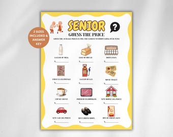 Senior Guess the Price Game, Games for Senior Citizens, Elderly Icebreaker Games, Seniors Memory Games, Senior Party Games