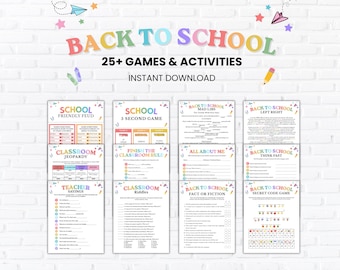 Back to School Games Bundle, Printable Classroom Games, Icebreaker Games for Students, First Day of School, School Party Teacher Games