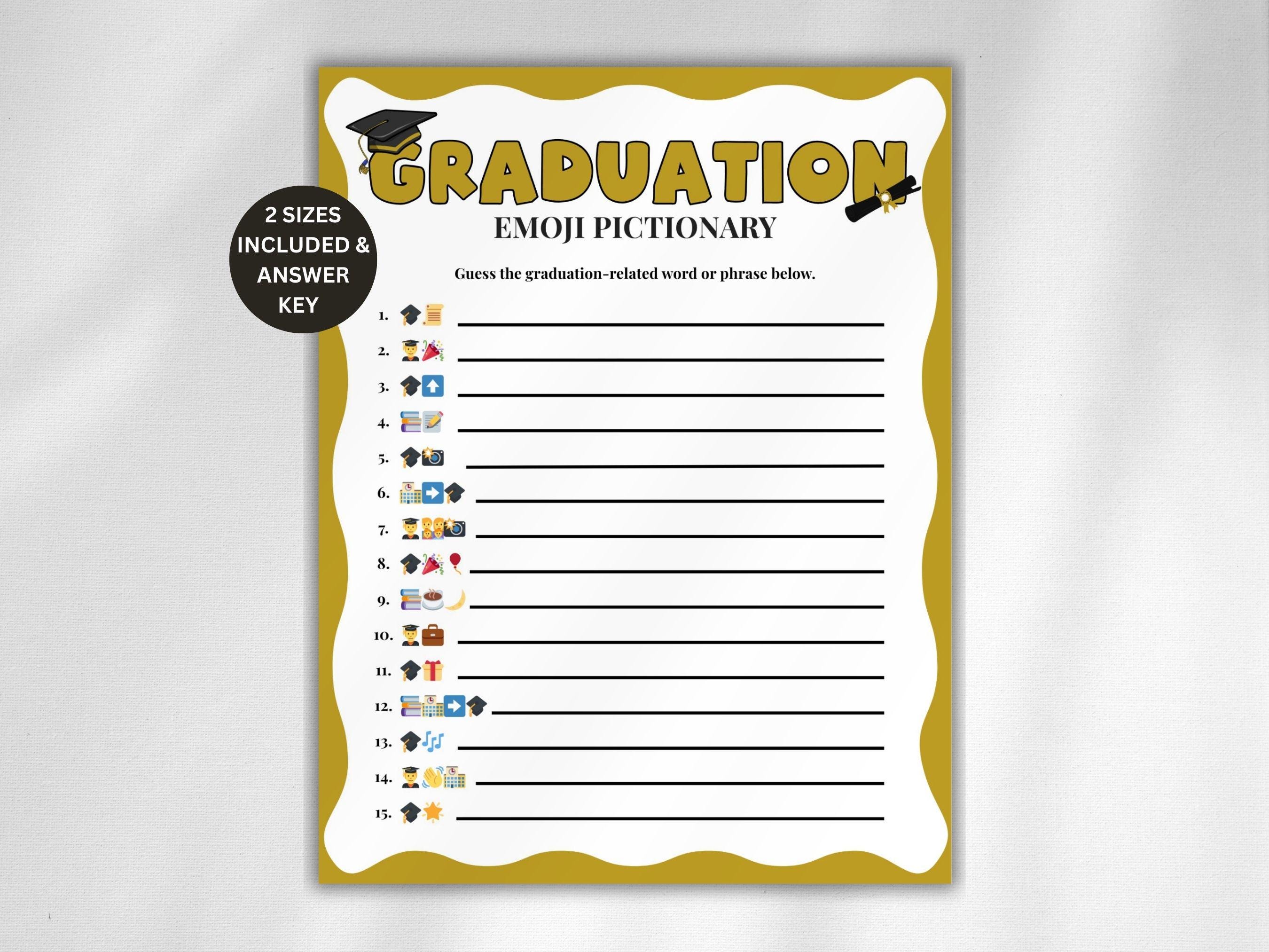 Graduation Emoji Pictionary, Graduation Party Games, Graduation ...