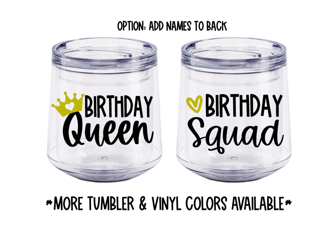 16 Pack Reusable Happy Birthday Party Cups for Women, Birthday Squad Plastic  Tumblers for Adults (White, 16 oz)