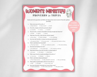 Proverbs 31 Trivia Game, Ladies Bible Game, Womens Retreat Game, Bible Games for Women, Womens Small Group, Women Ministry Game