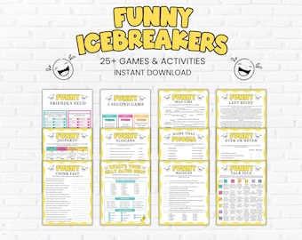 Funny Icebreakers Games Bundle, Printable Party Games for Adults Seniors, Senior Games, Team Building Games,  Conversation Starters