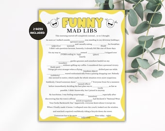 Funny Mad Libs Game, Printable Icebreaker Game for Kids Adults, Team Building Game, Family Reunion Game, Seniors Game, Birthday Party Game