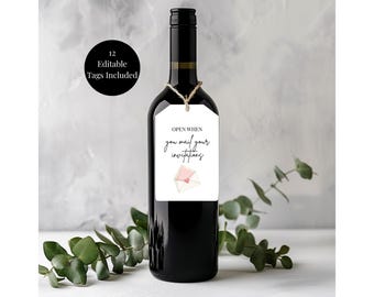 Etiquetas de vino para eventos importantes de la planificación de la boda, etiquetas de vino para regalo de compromiso, regalo de vino para compromiso de la novia, regalo para fiesta de compromiso, descarga digital