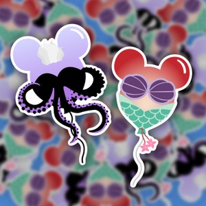 Little Mermaid Balloons // Princess // Disney // Ursula // Ariel // Disney Villains // Disney Princess // Disney Sticker