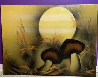 Vintage Carlo of Hollywood Mushroom Painting