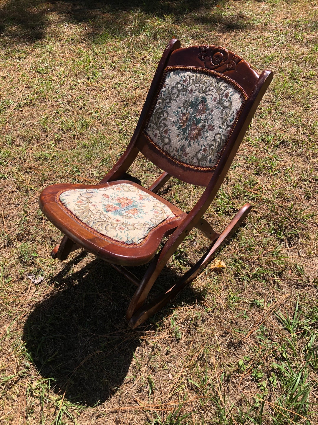 Antique Folding Rocking Chair Etsy