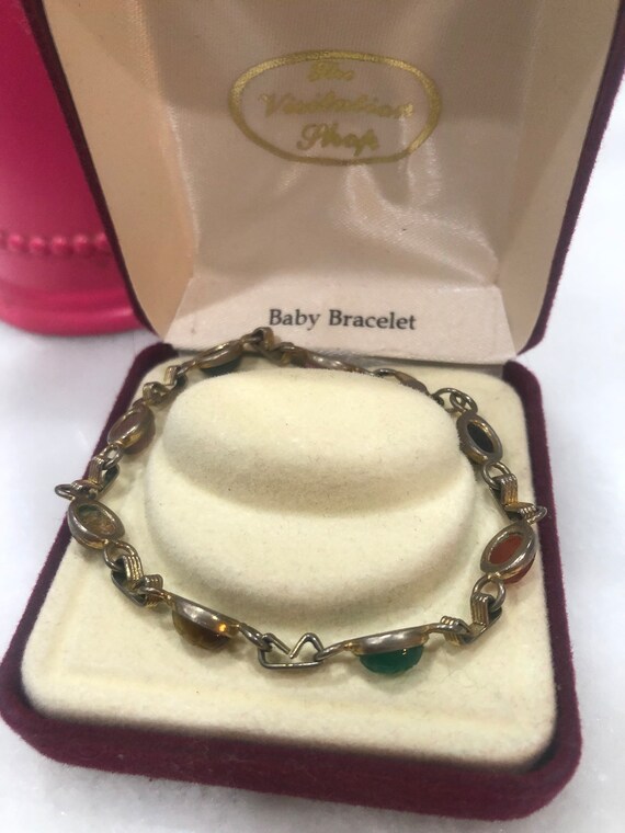 Vintage Egyptian Revival Scarab Baby Bracelet - image 2
