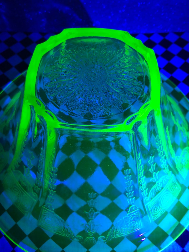 Vintage Vaseline Glass Bowl Etsy