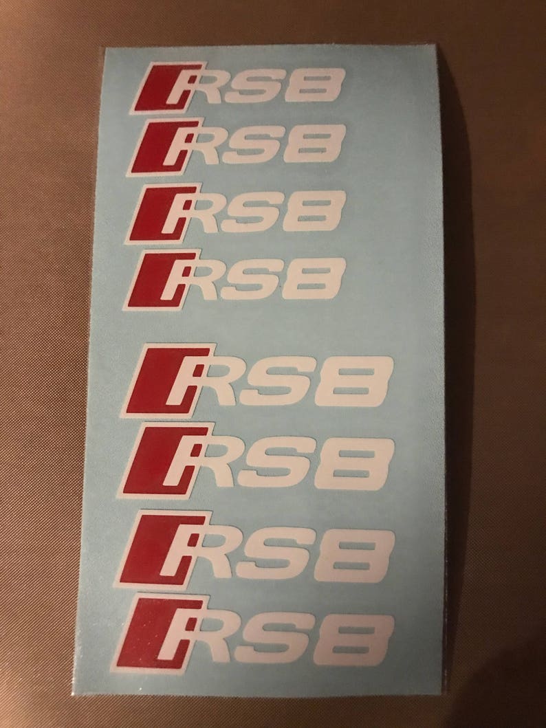 8pc Custom Audi R8 Brake Caliper Vinyl Sticker Decal Logo Overlay Graphic