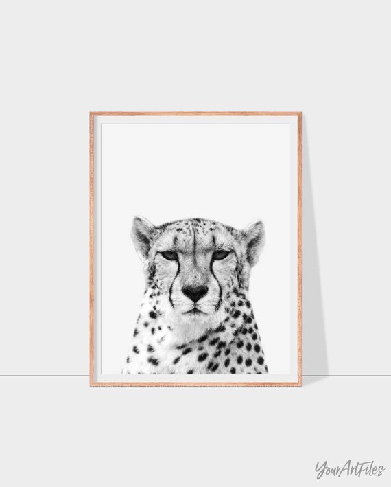 Cheetah Wall Art Cheetah Print Animal Portrait Art Wild Etsy